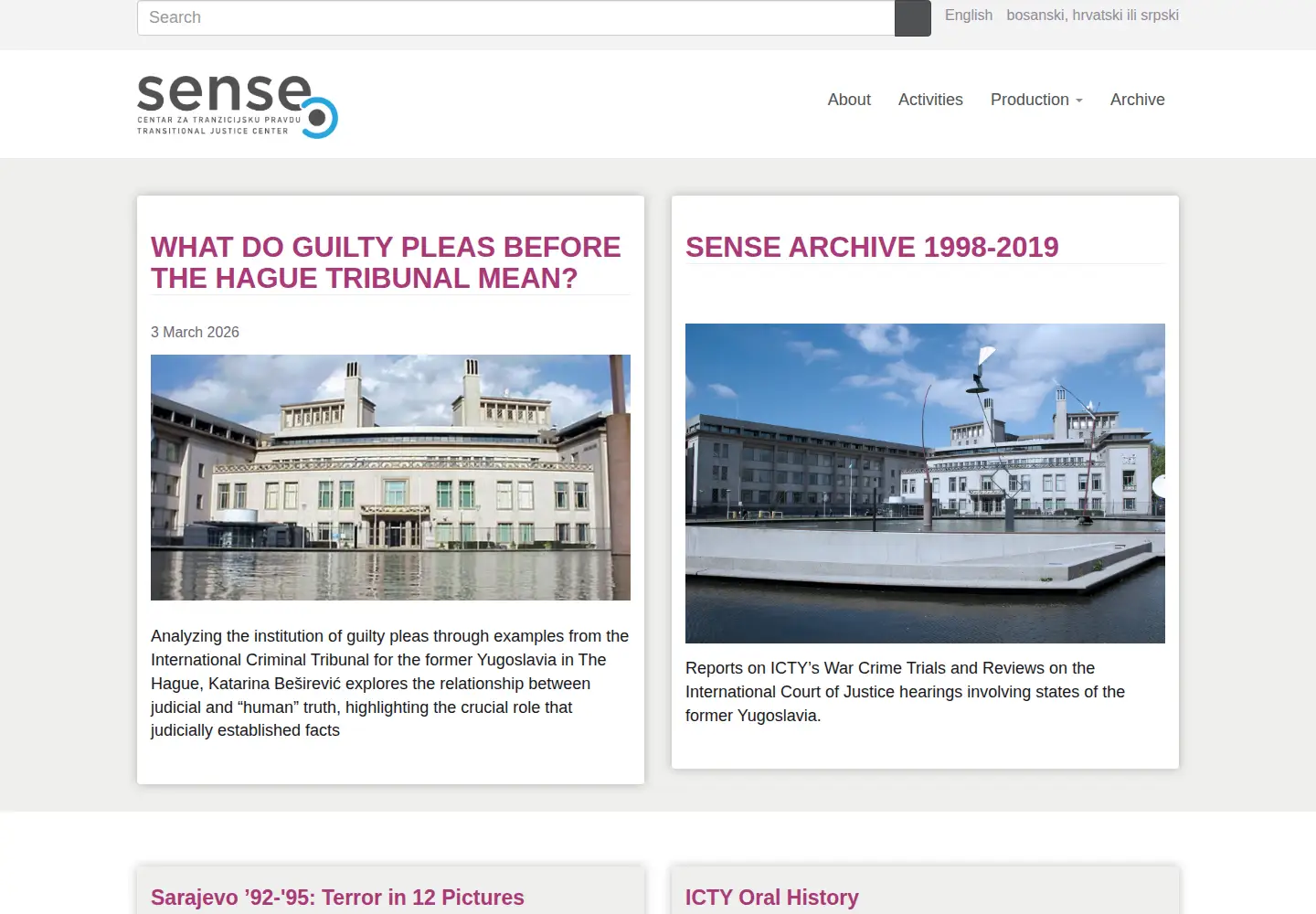 Screenshot of sensecentar.org