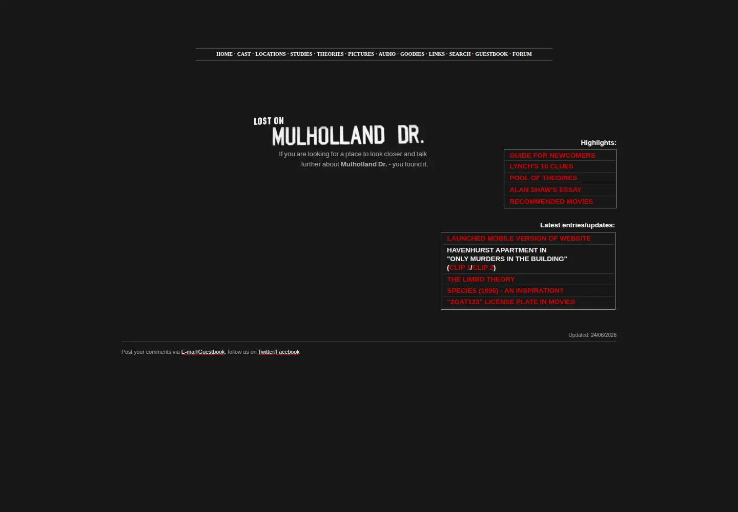 Screenshot of mulholland-drive.net