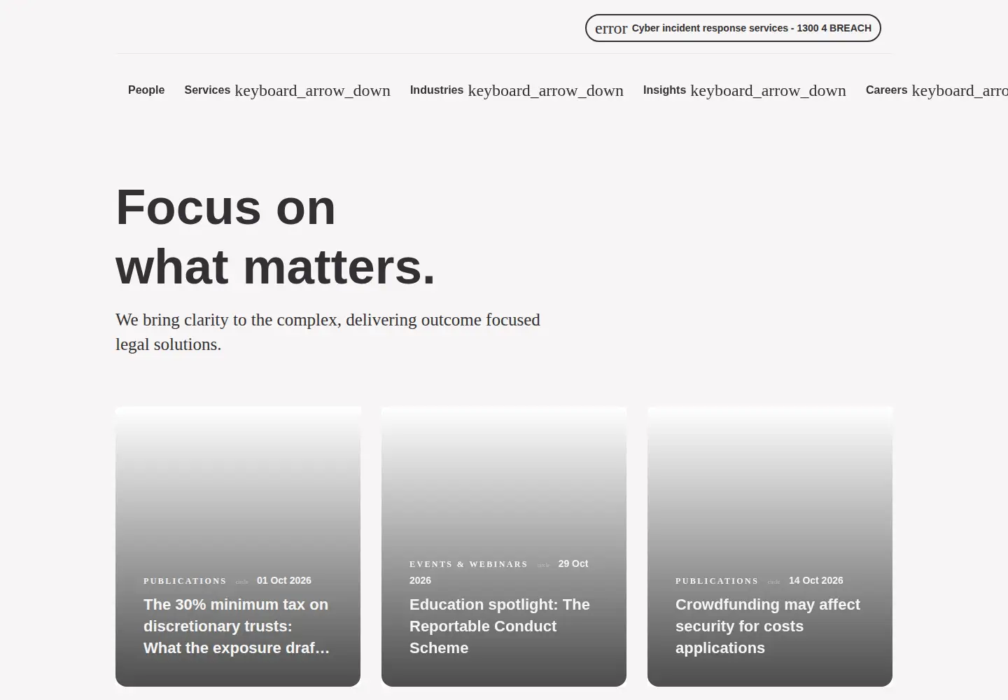 Captured homepage of cbp.com.au in the current scan