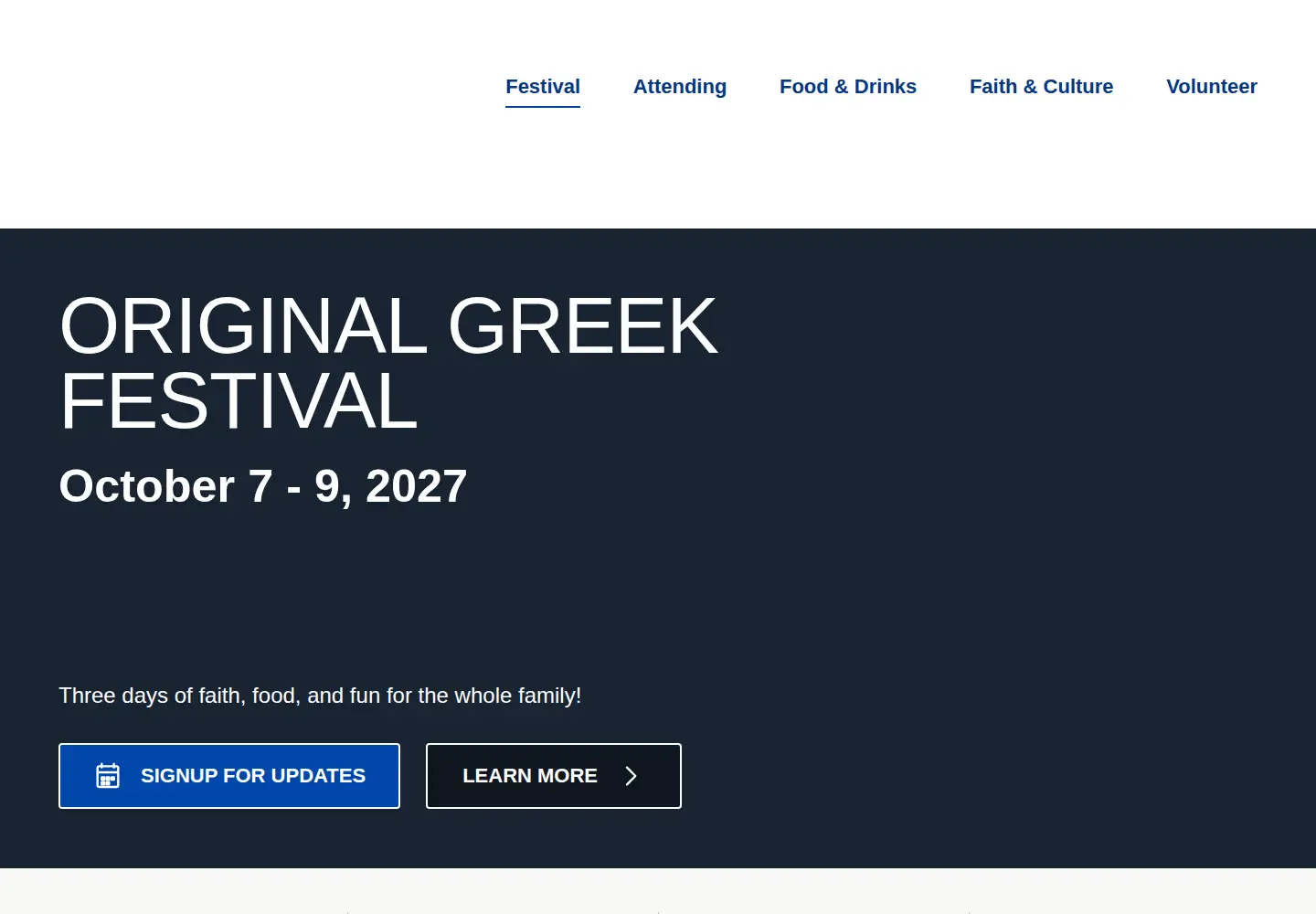 Screenshot of greekfestival.org