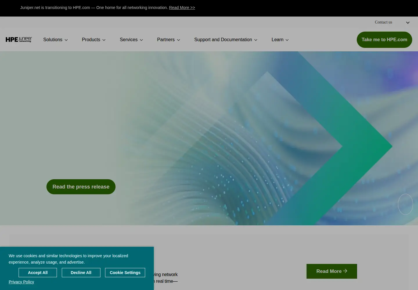 Screenshot of juniper.net
