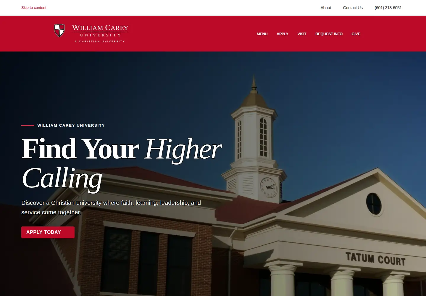 Screenshot of wmcarey.edu