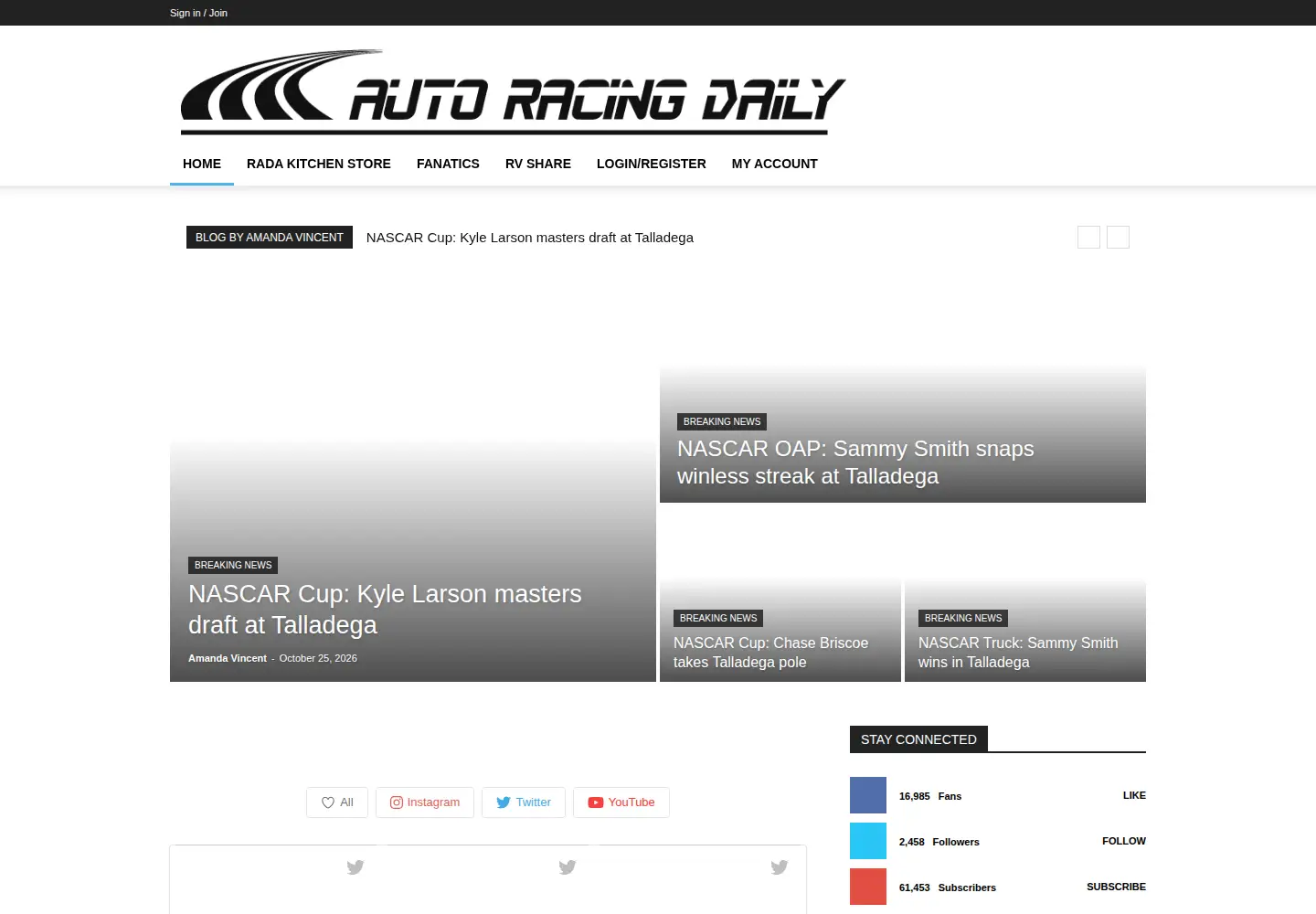 Screenshot of autoracingdaily.com