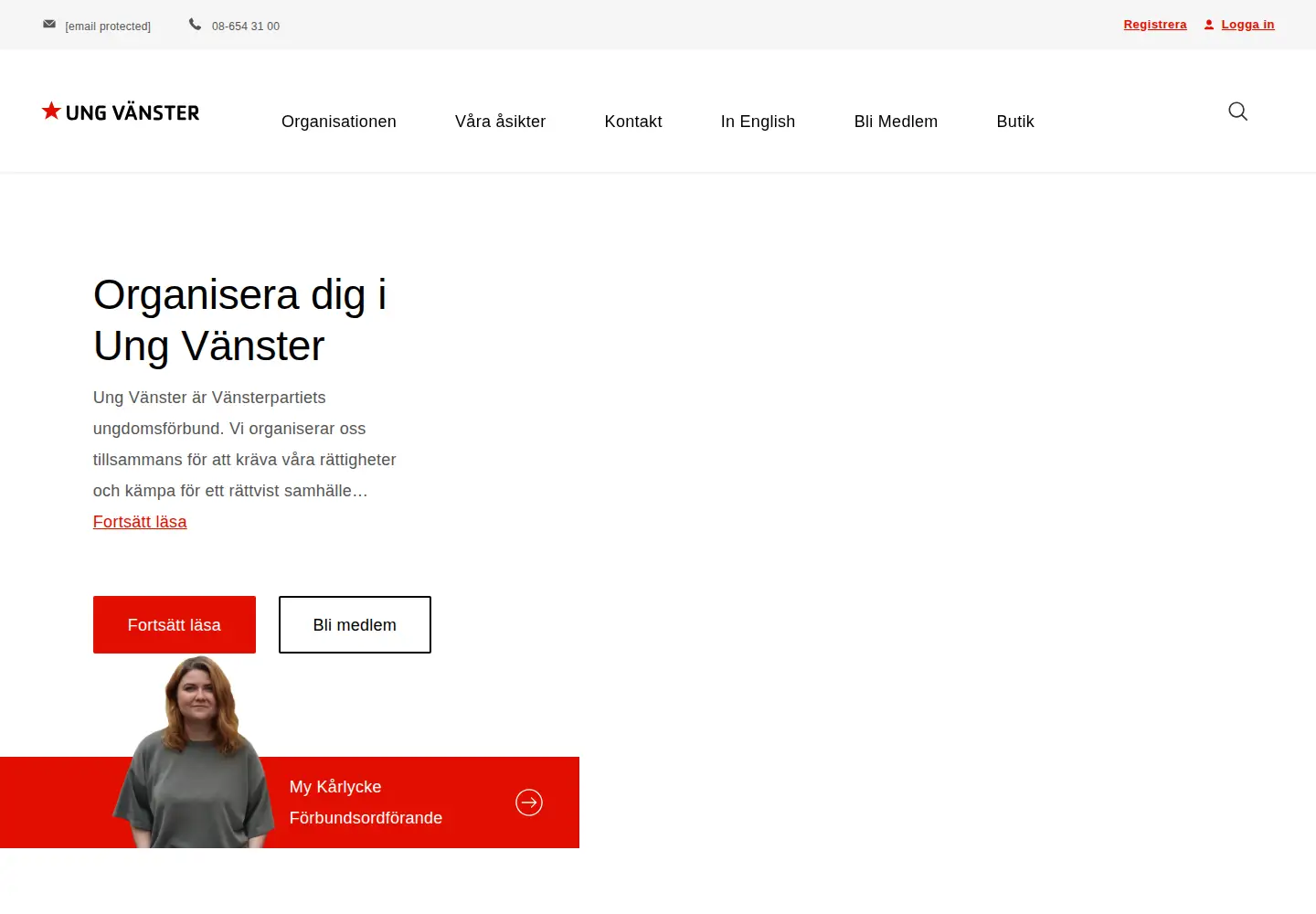 Screenshot of ungvanster.se