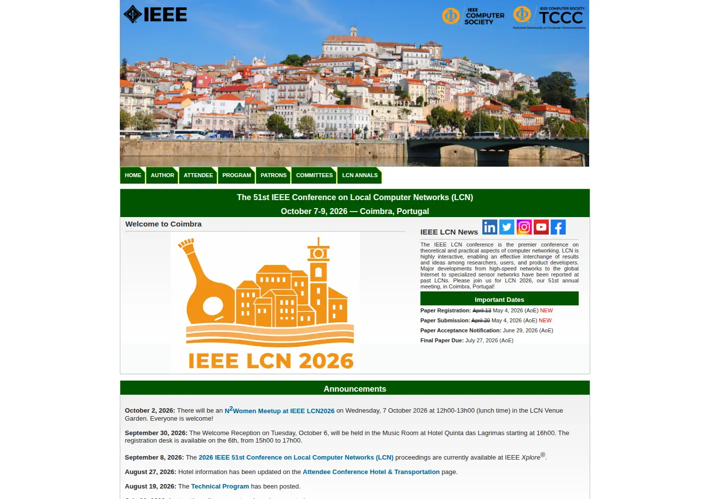 Screenshot of ieeelcn.org