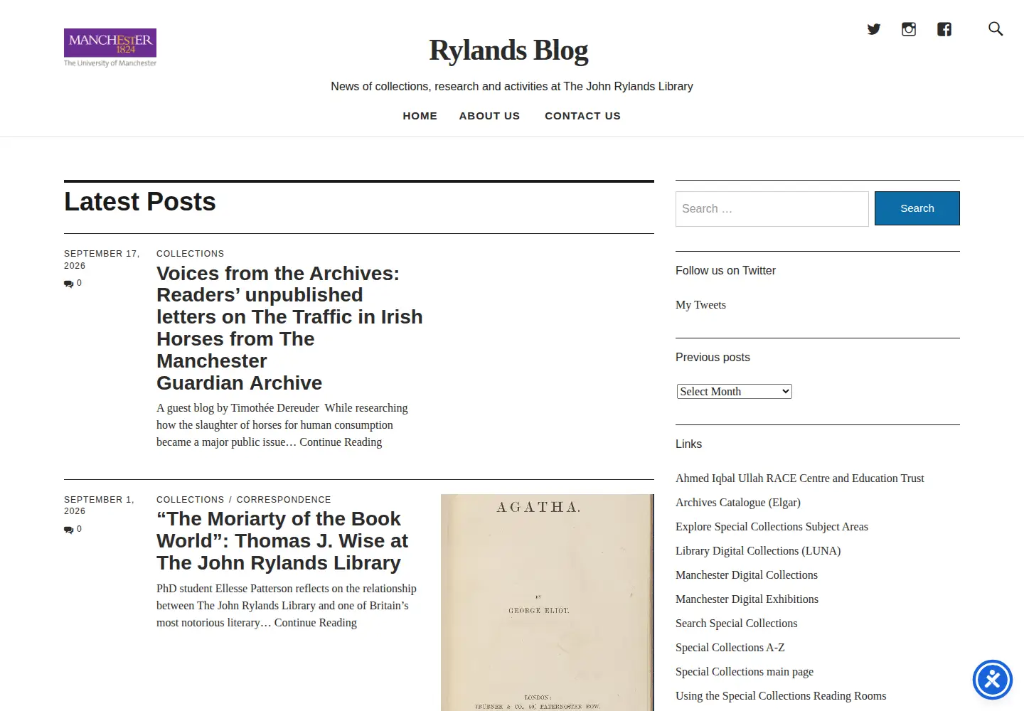 Screenshot of rylandscollections.com