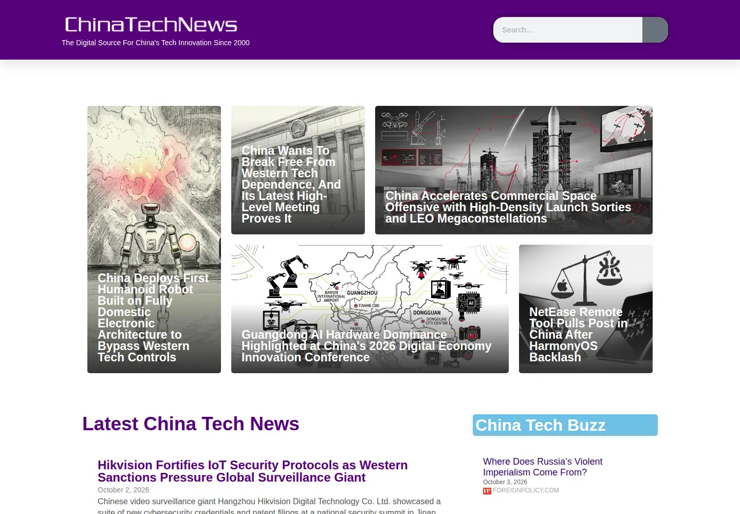 Screenshot of chinatechnews.com
