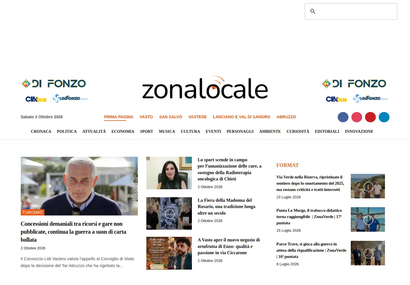 Screenshot of zonalocale.it