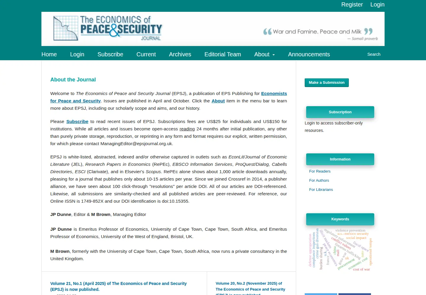 Screenshot of epsjournal.org.uk
