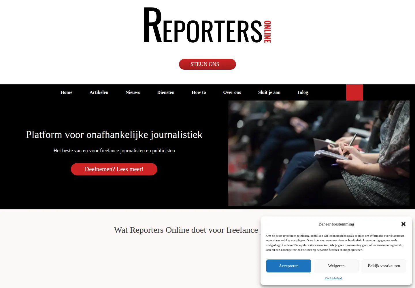 Screenshot of reportersonline.nl