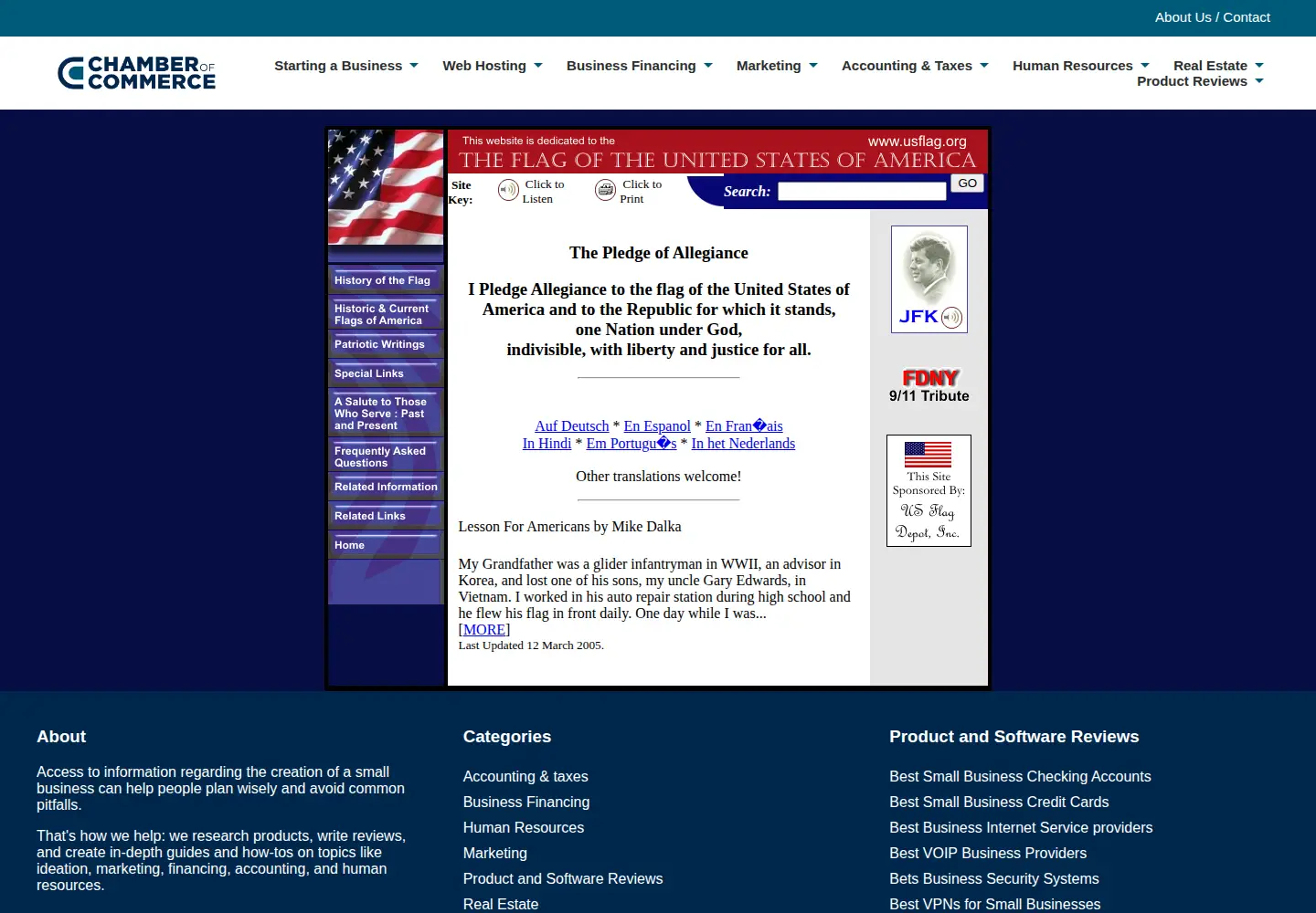 Screenshot of usflag.org