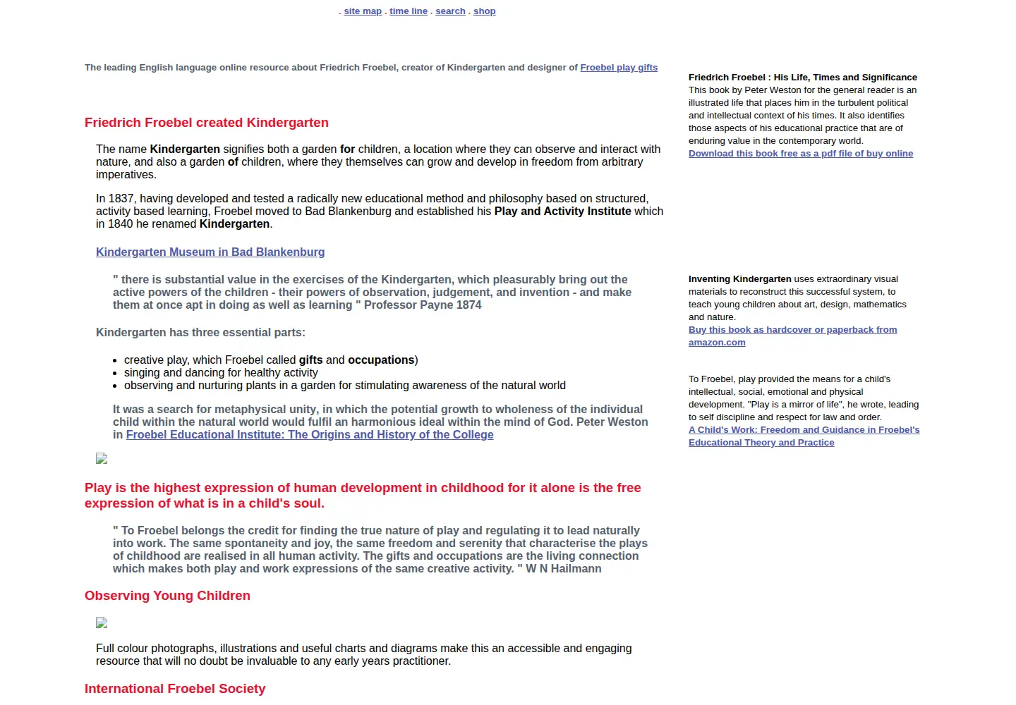 Screenshot of froebelweb.org