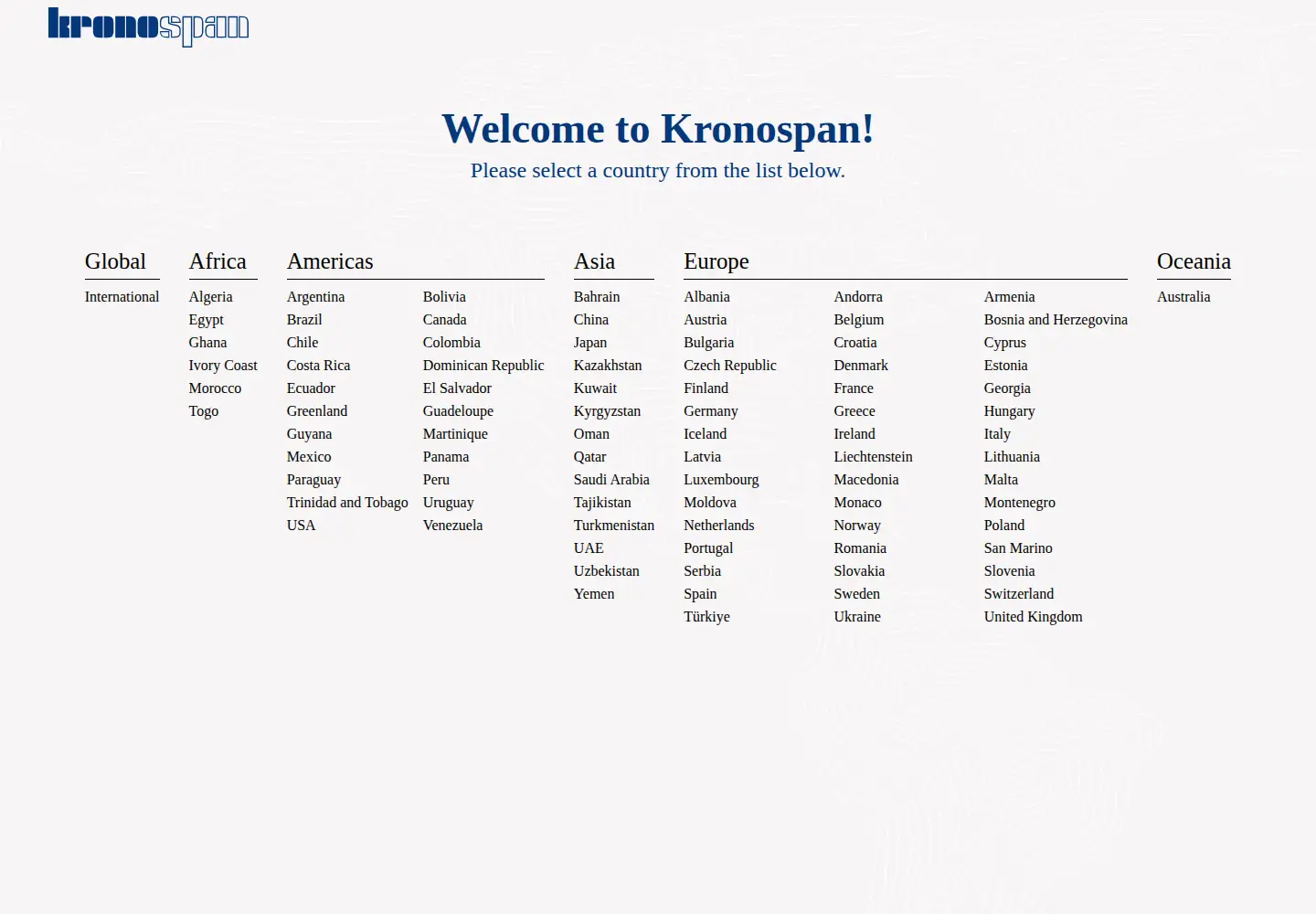 Screenshot of kronospan.com