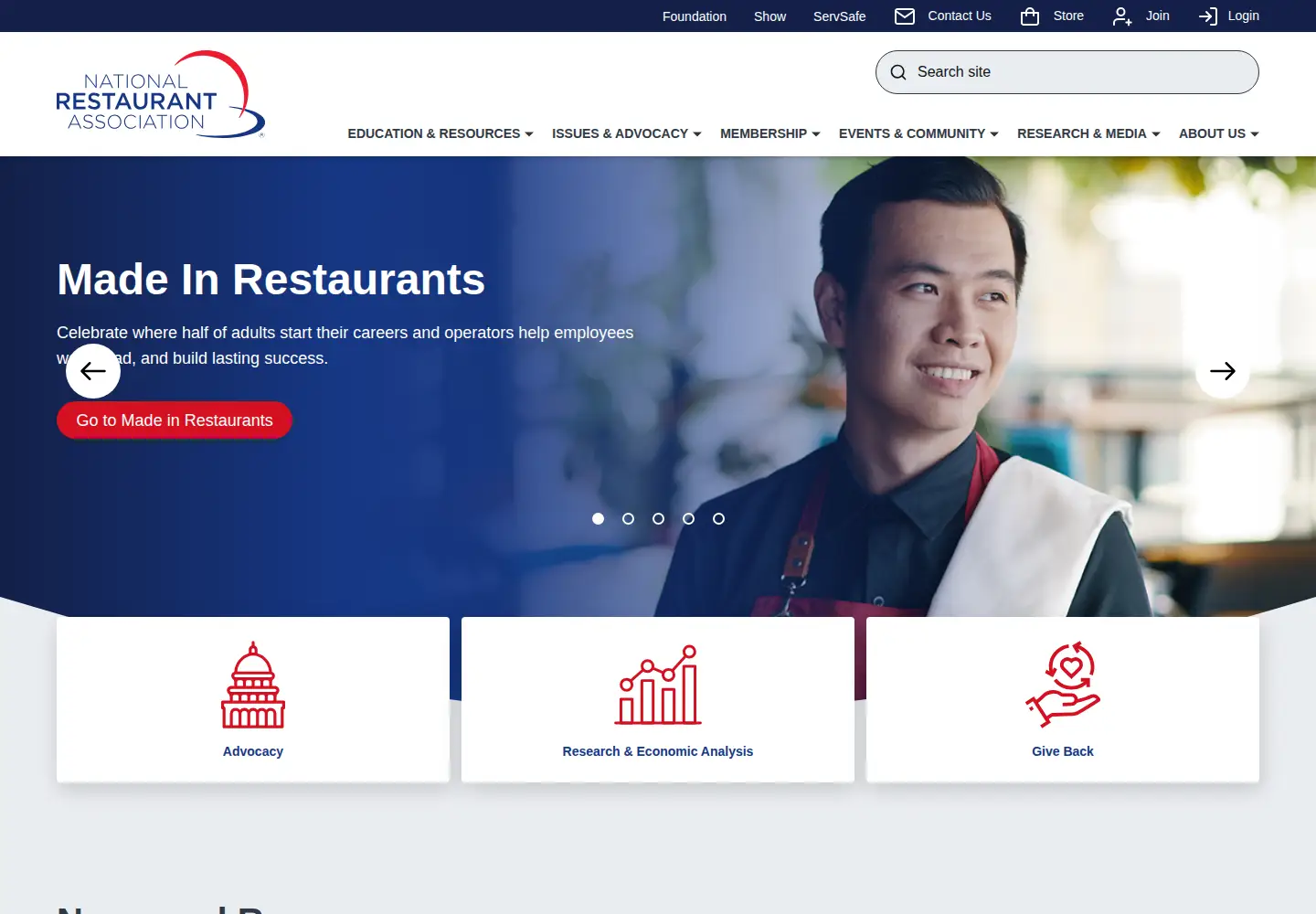 Screenshot of restaurant.org