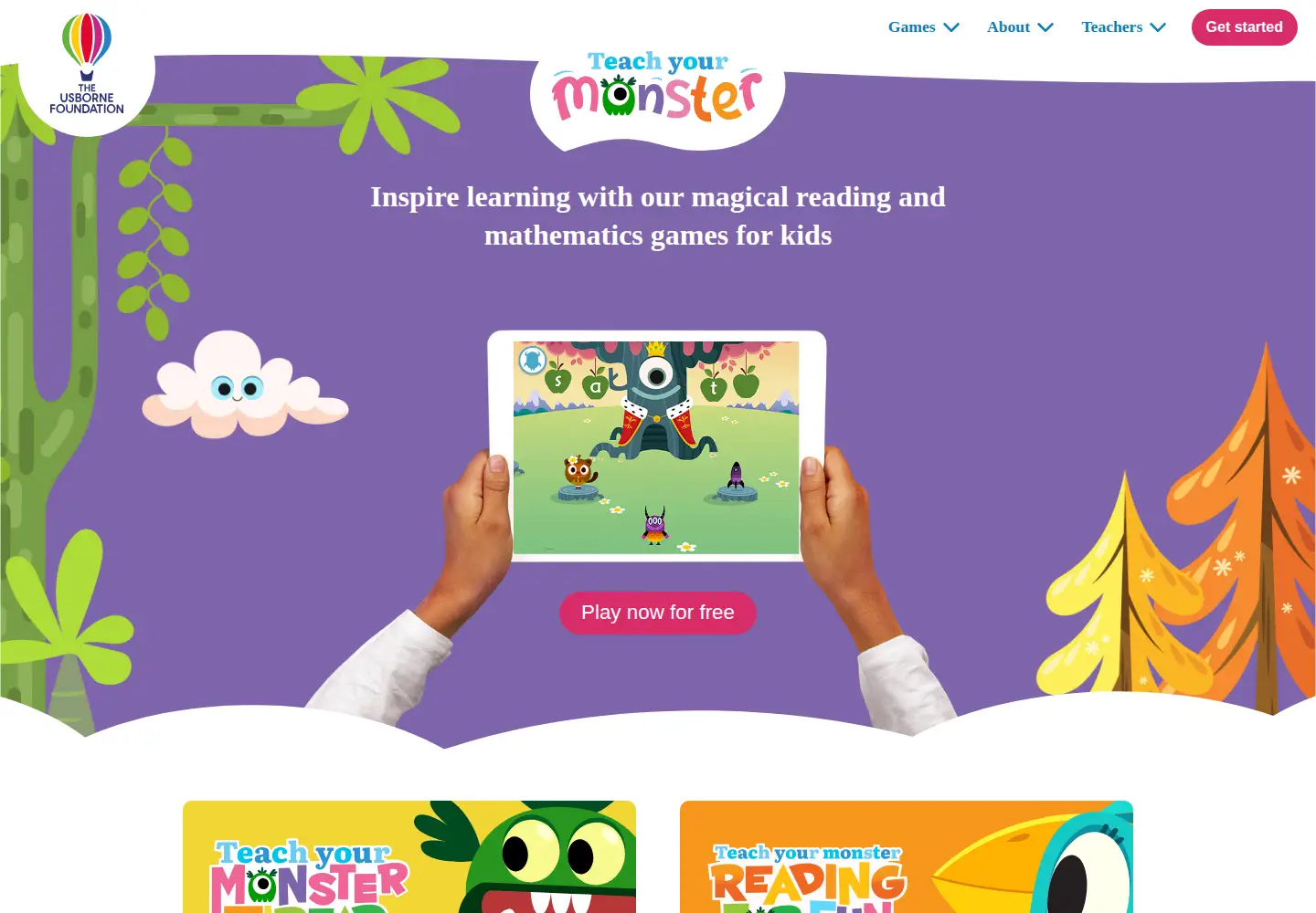 Captured homepage of teachyourmonster.org in the current scan