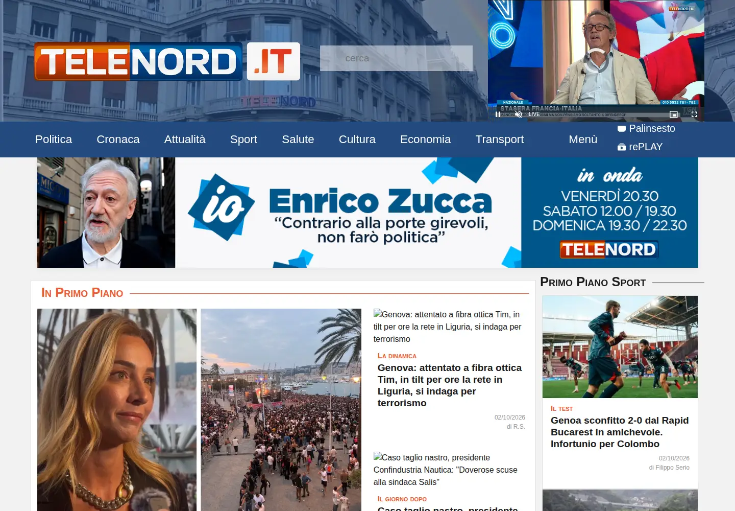 Screenshot of telenord.it