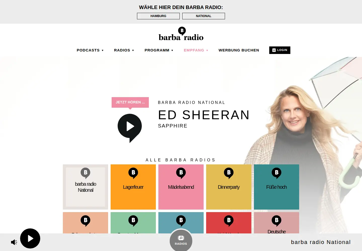 Screenshot of barbaradio.de
