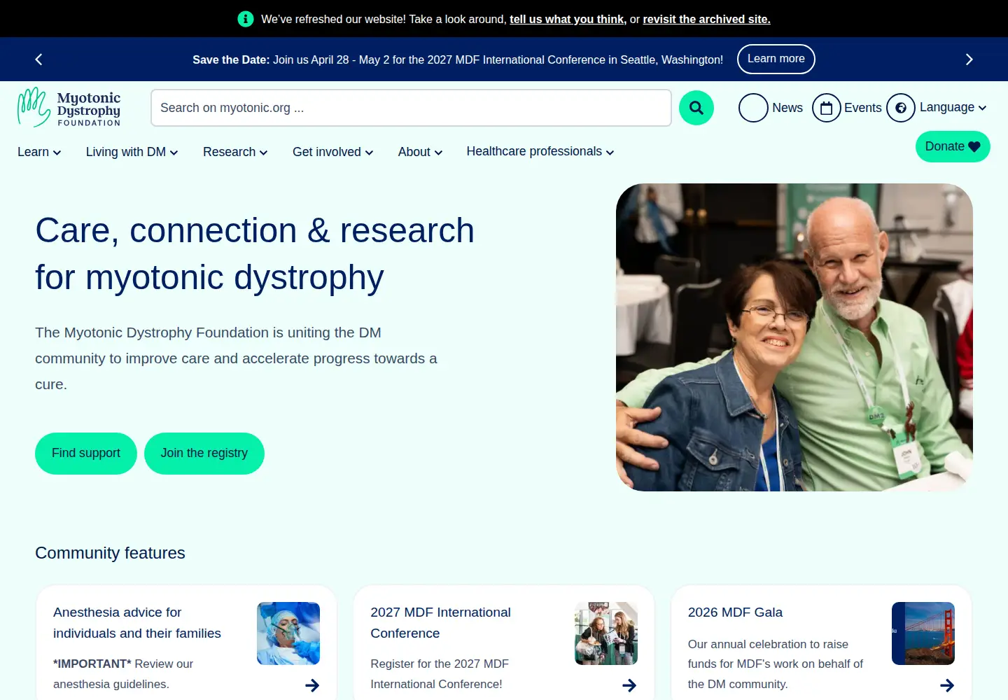 Screenshot of myotonic.org