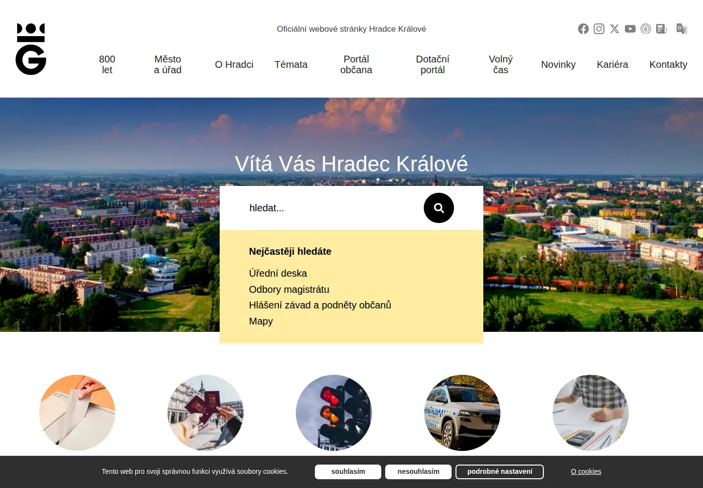 Screenshot of hradeckralove.org