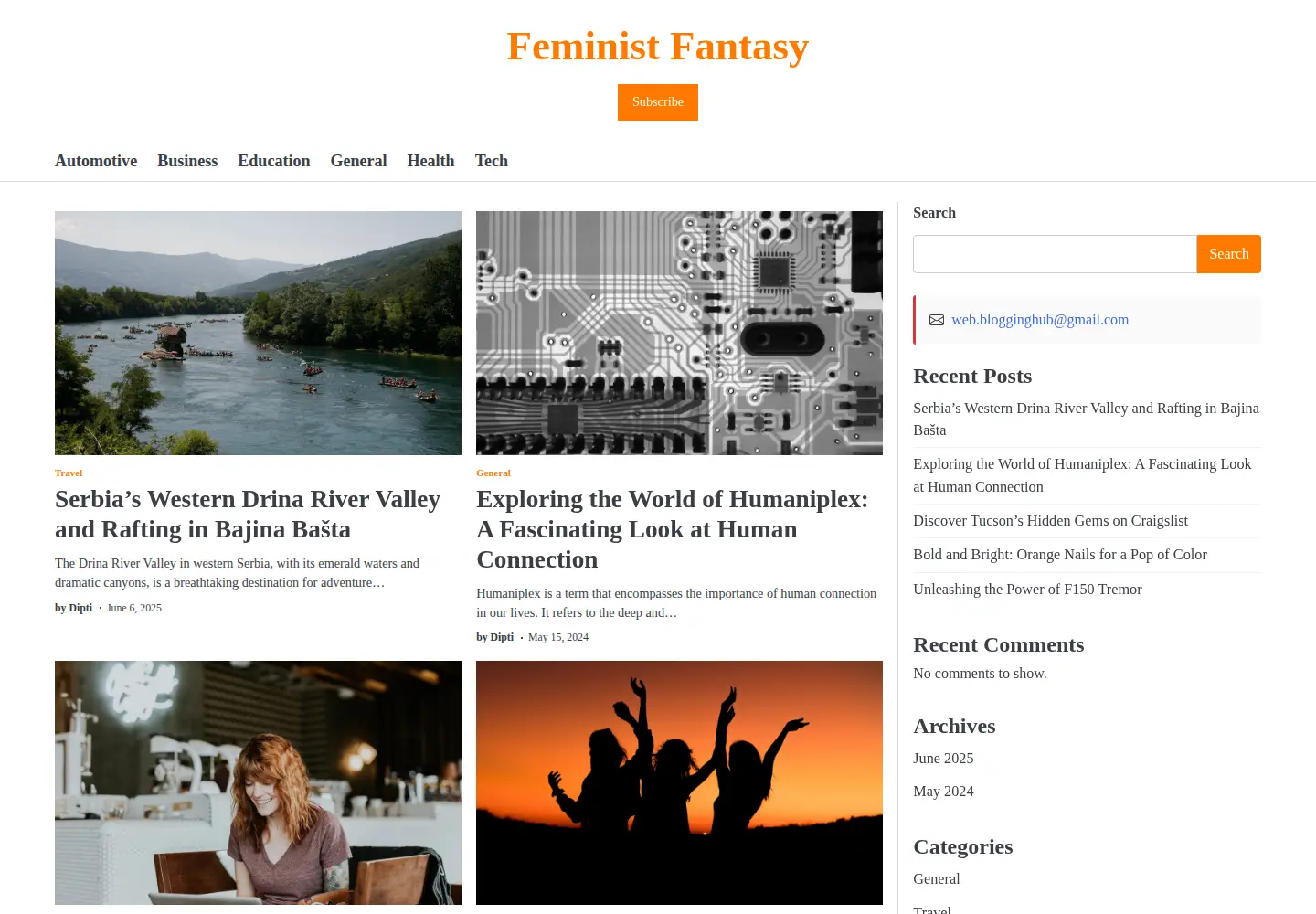 Screenshot of feministfantasy.com