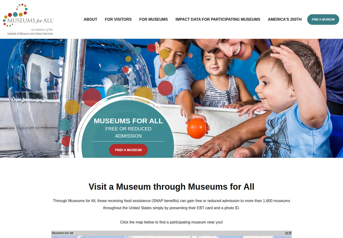 Screenshot of museums4all.org
