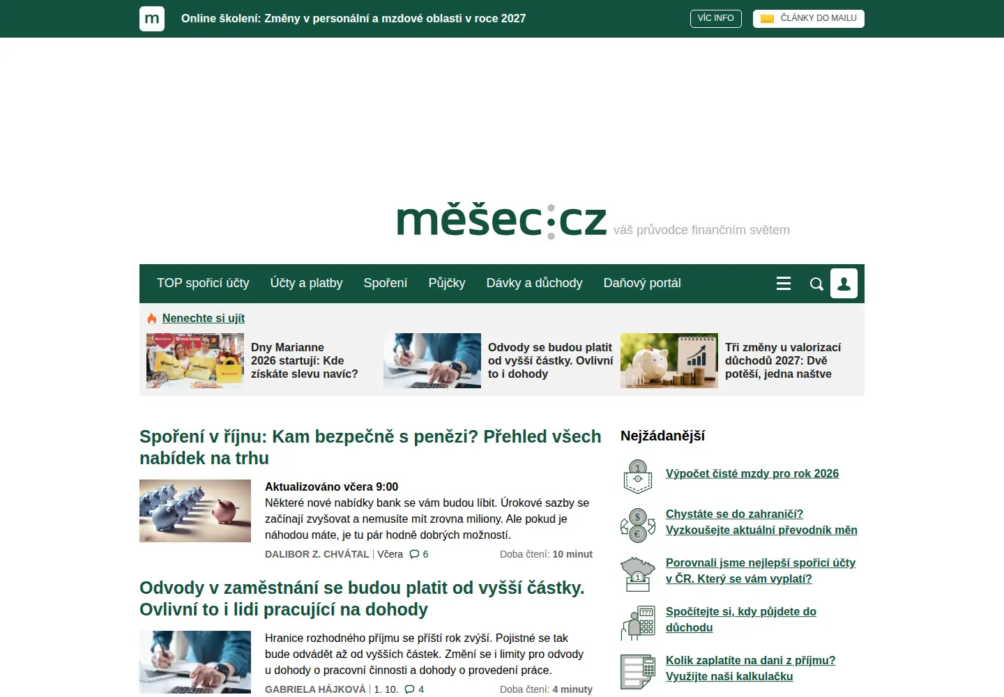 Screenshot of mesec.cz