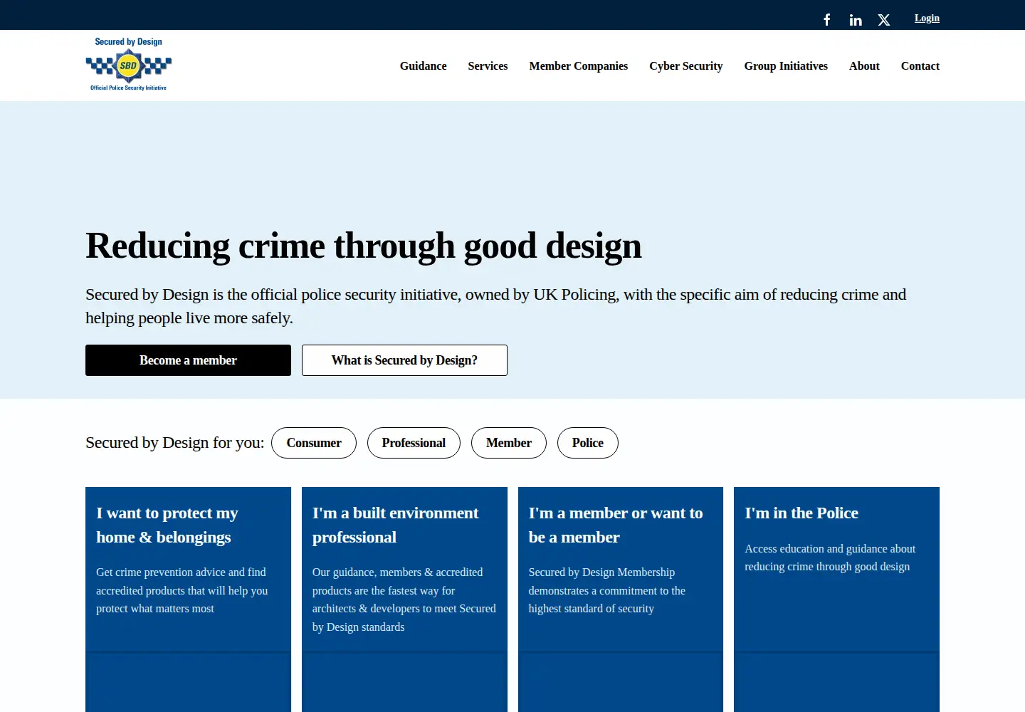 Screenshot of securedbydesign.com