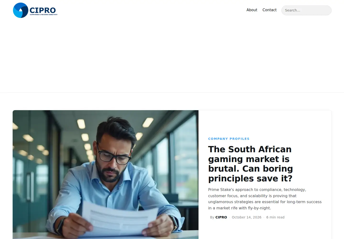 Screenshot of cipro.co.za