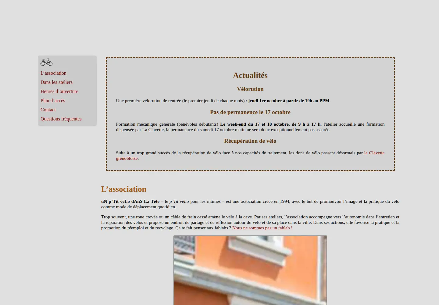 Screenshot of ptitvelo.net