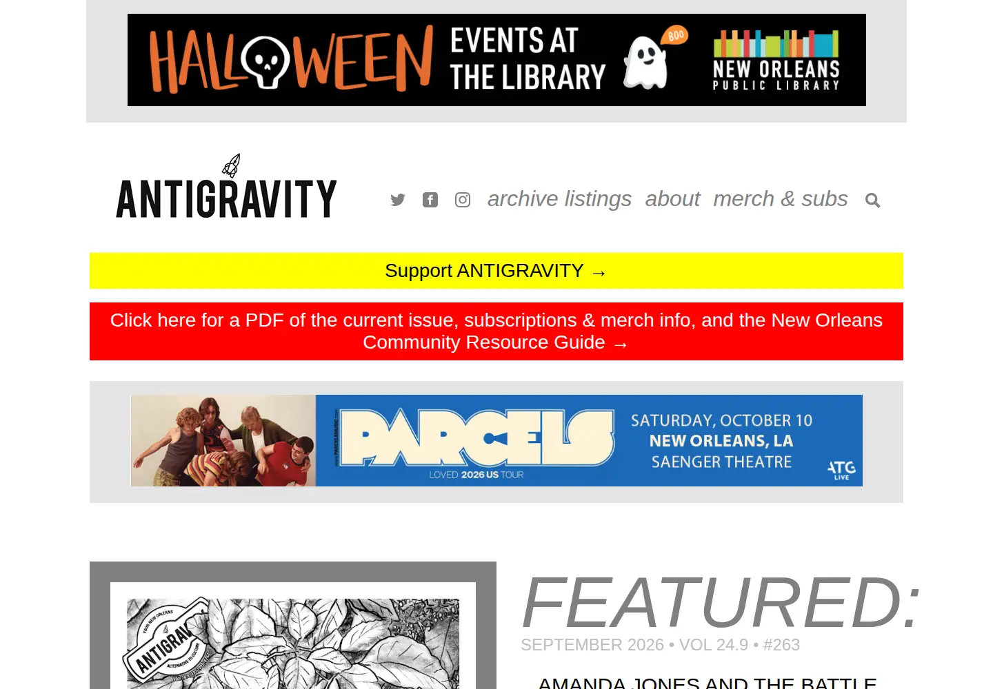 Screenshot of antigravitymagazine.com