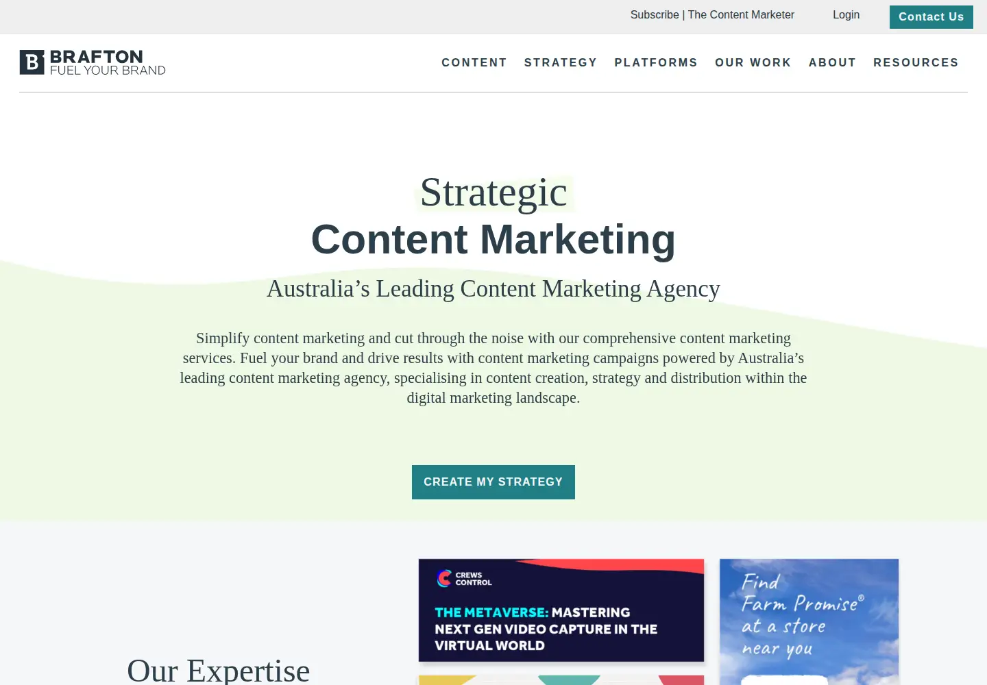 Screenshot of brafton.com.au