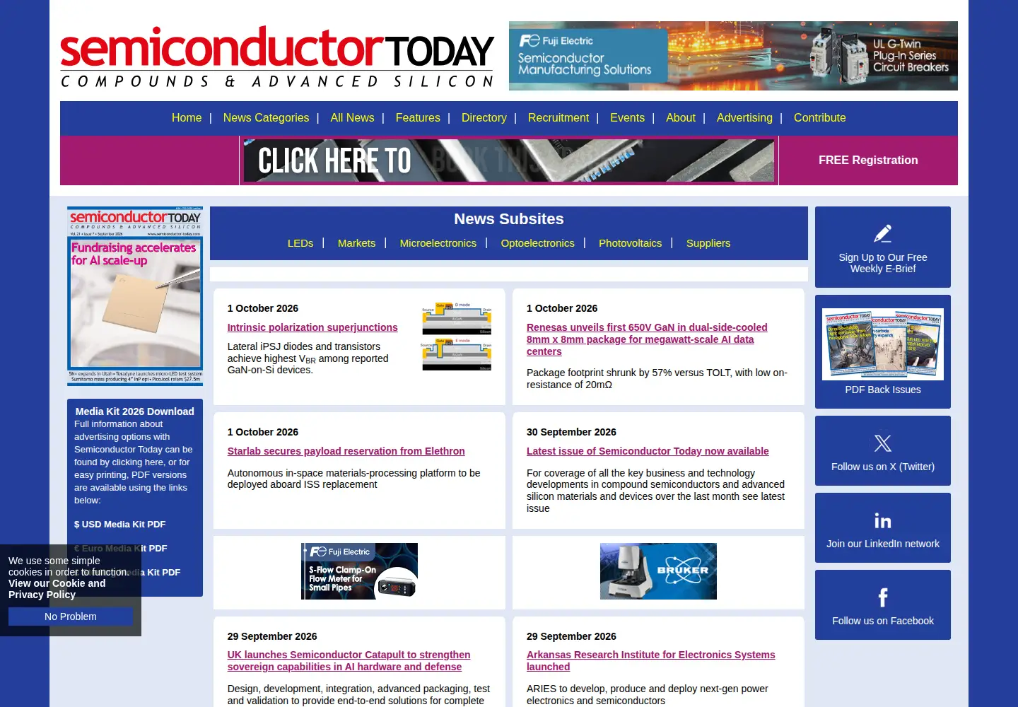 Screenshot of semiconductor-today.com