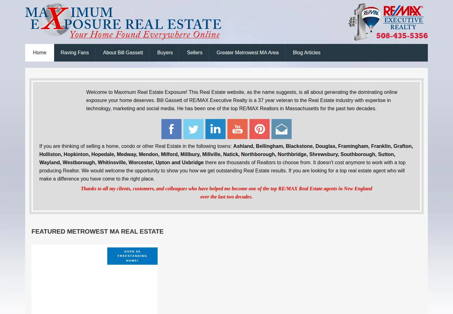 Captured homepage of maxrealestateexposure.com in the current scan