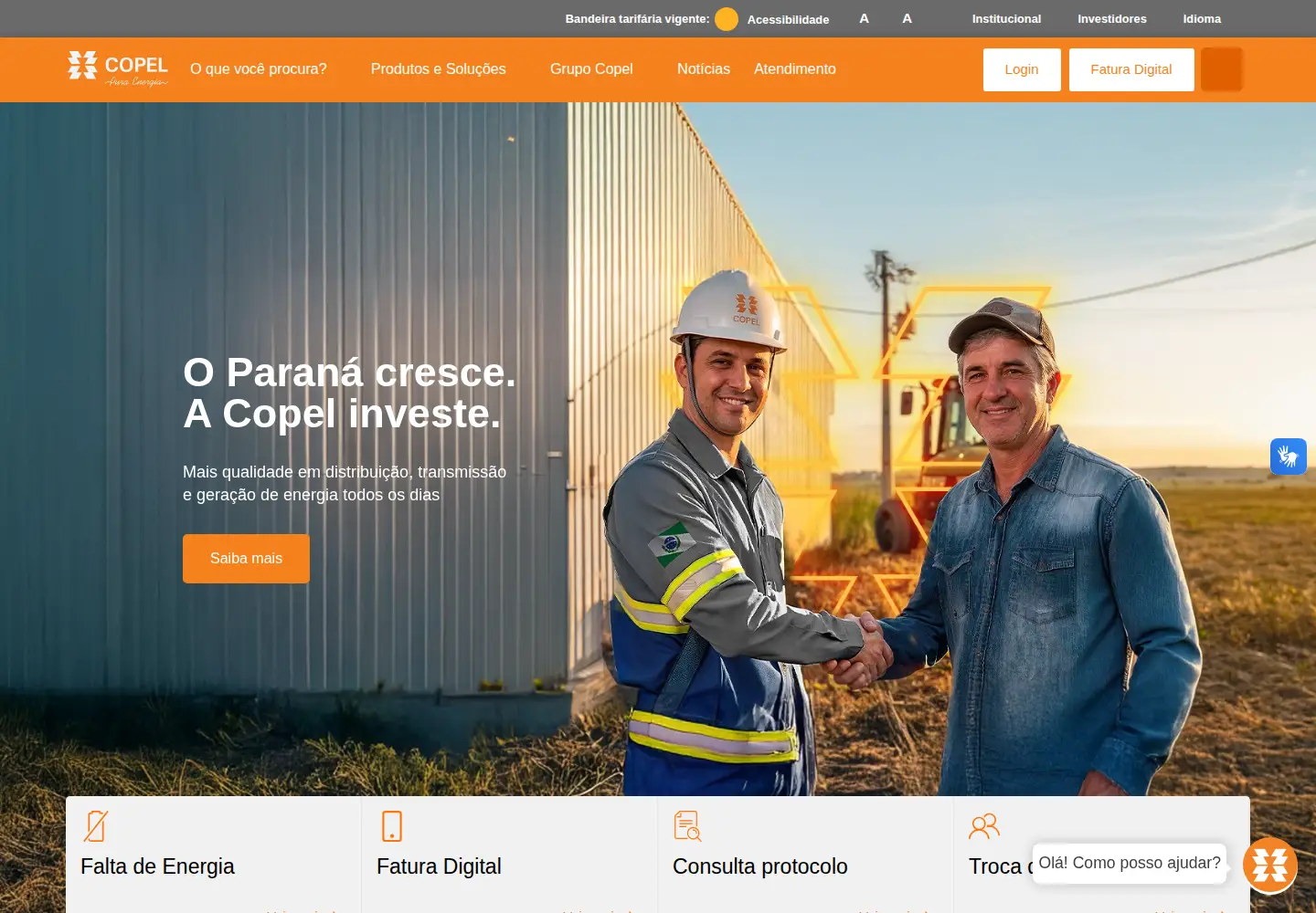 Screenshot of copel.com