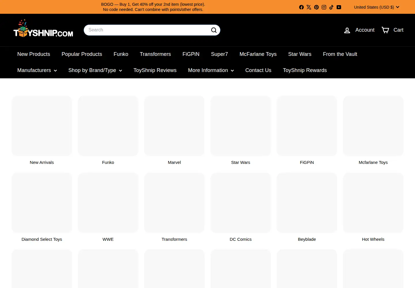 Screenshot of toyshnip.com
