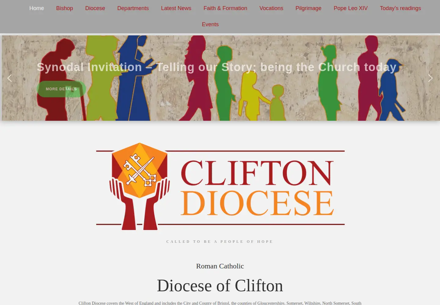 Screenshot of cliftondiocese.com