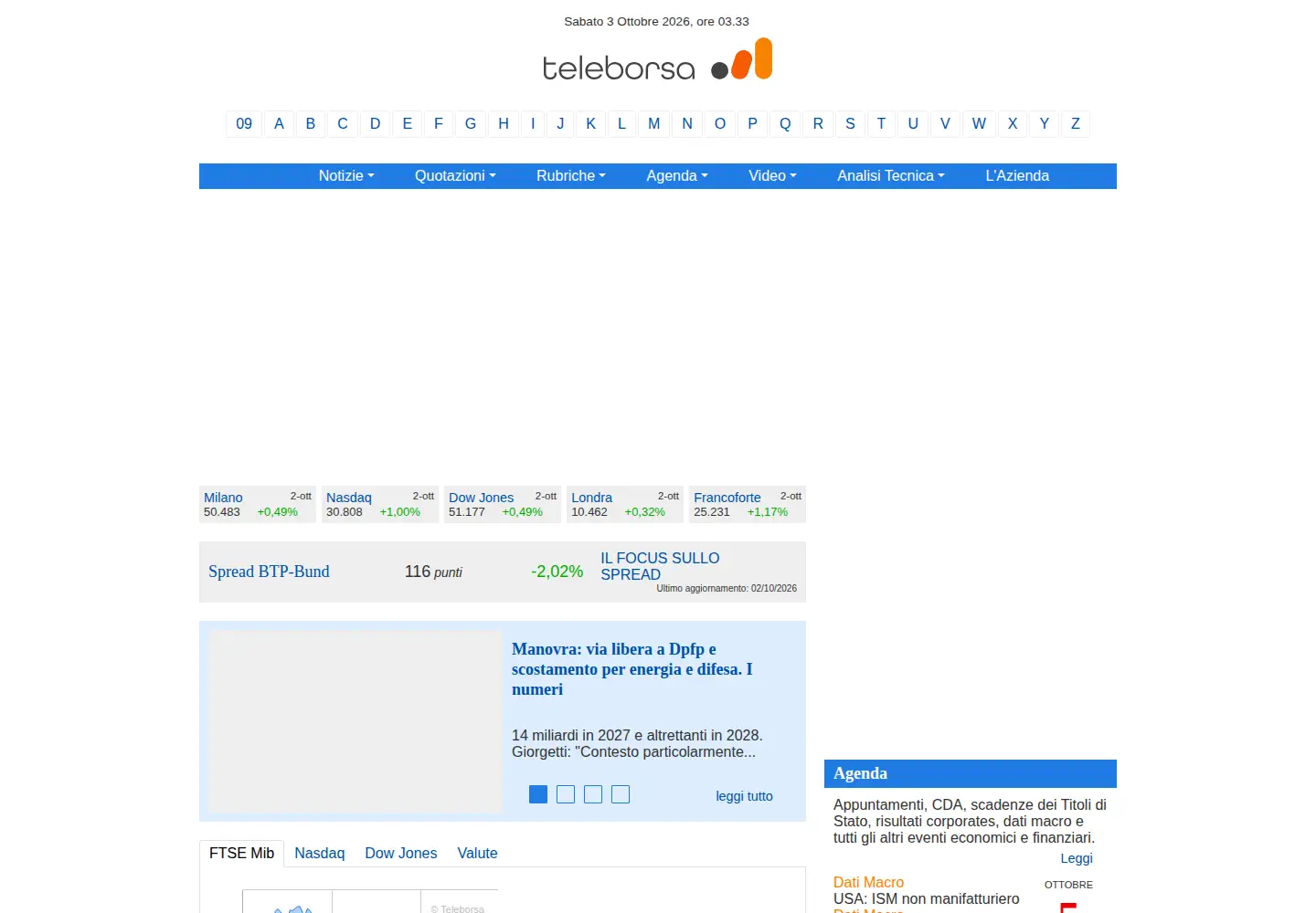 Screenshot of teleborsa.it