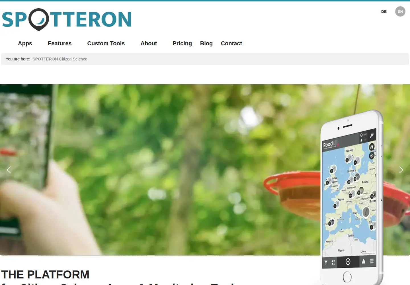 Screenshot of spotteron.net