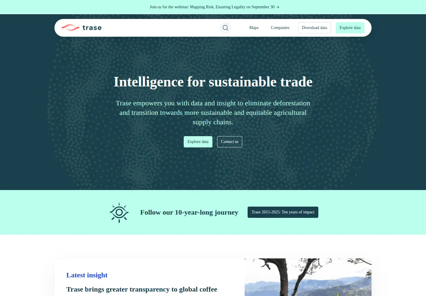 Screenshot of trase.earth