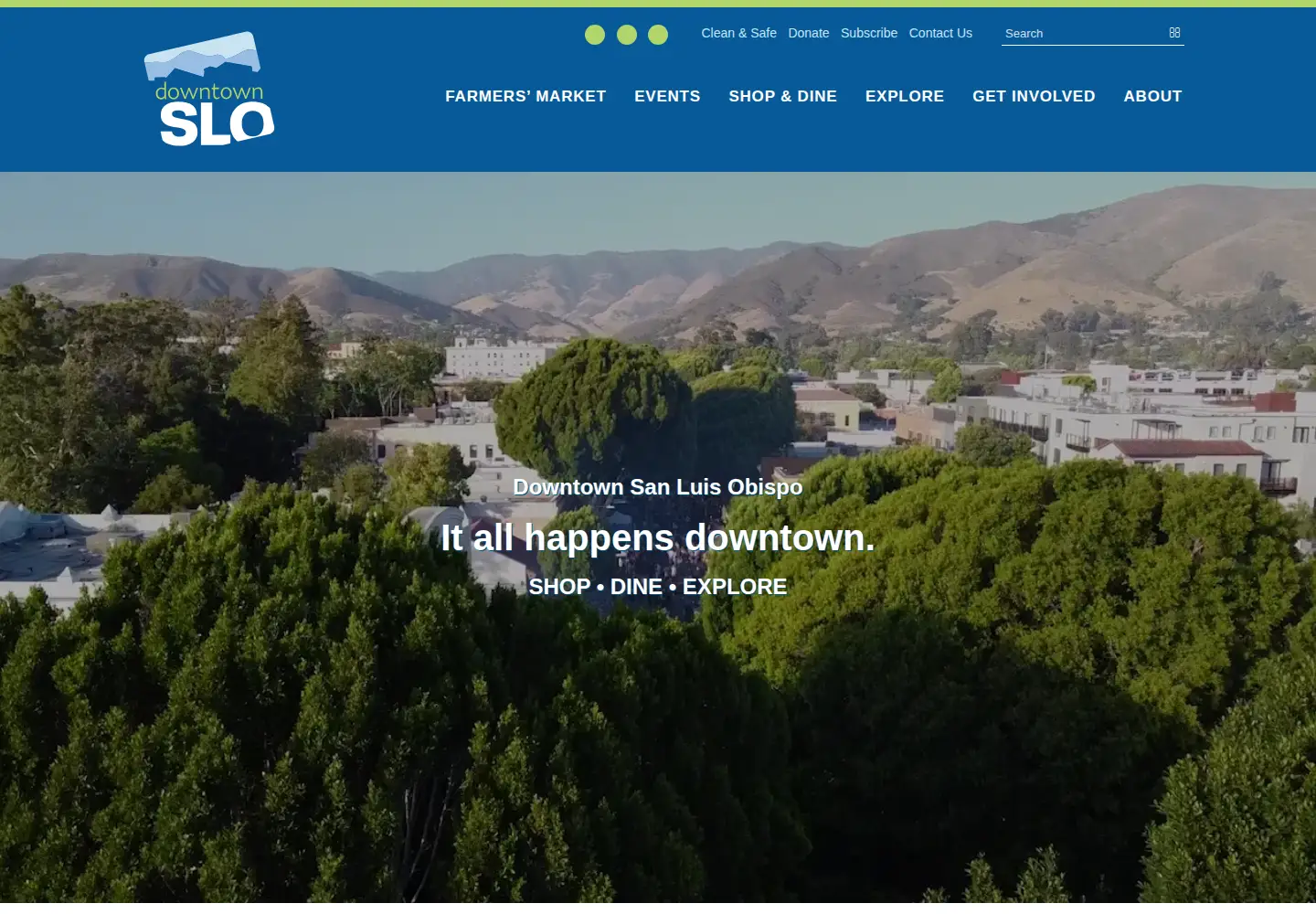 Screenshot of downtownslo.com