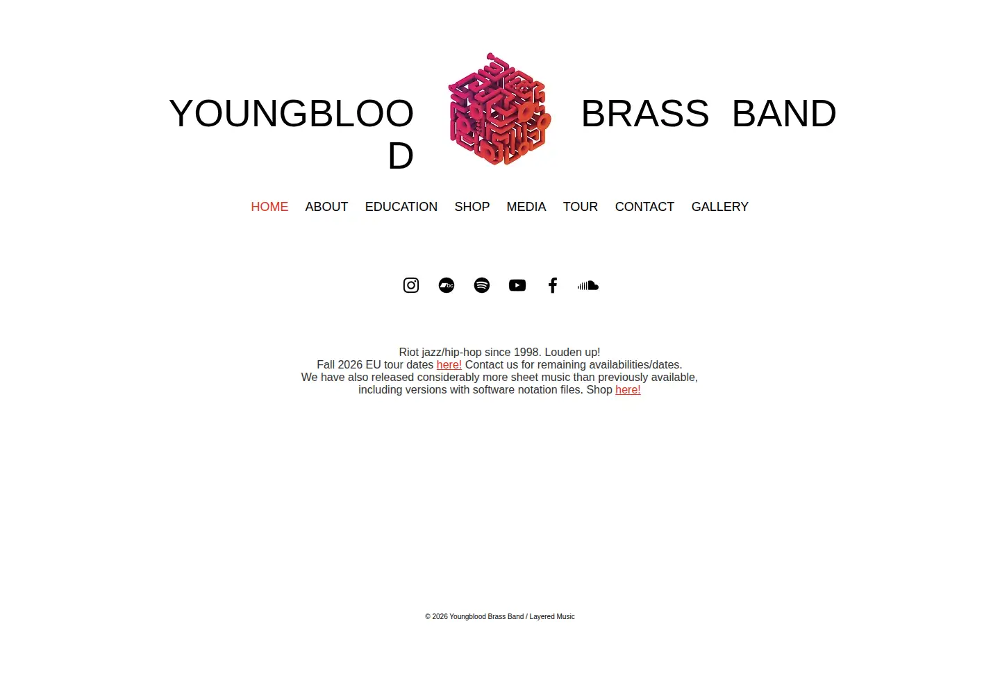 Screenshot of youngbloodbrassband.com