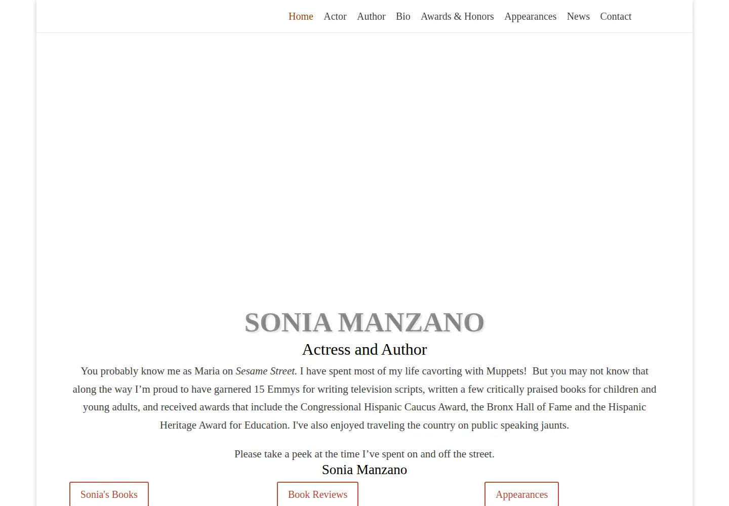 Screenshot of soniamanzano.com