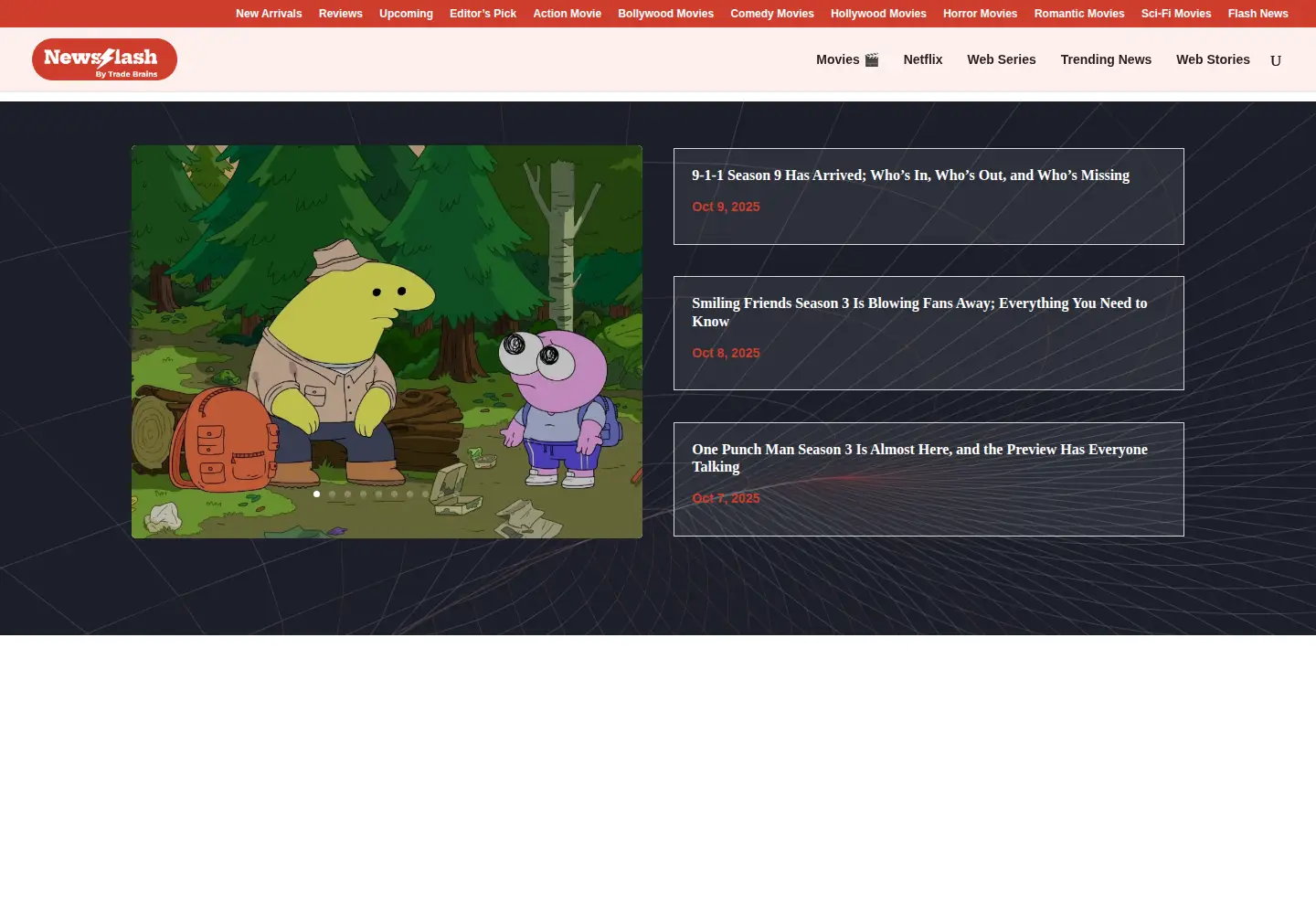 Captured homepage of newsslash.com in the current scan