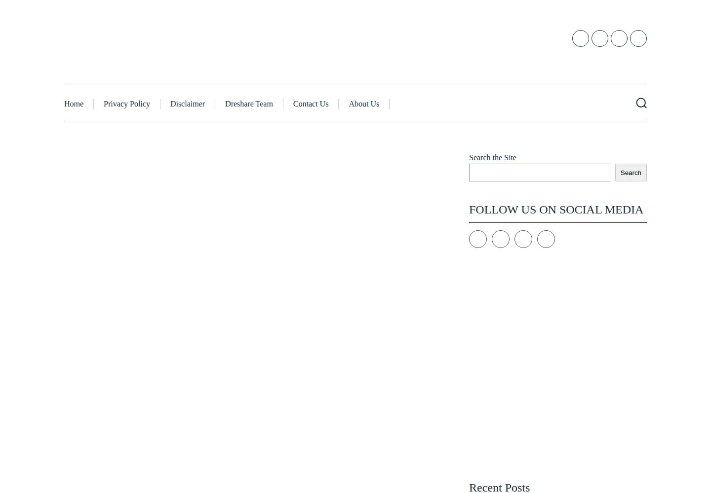 Captured homepage of dreshare.com in the current scan