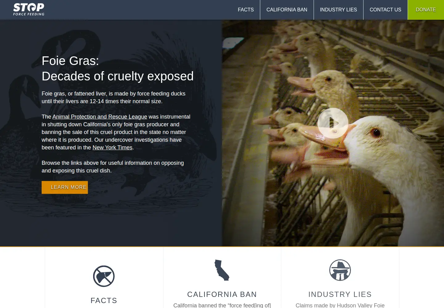 Screenshot of stopforcefeeding.com