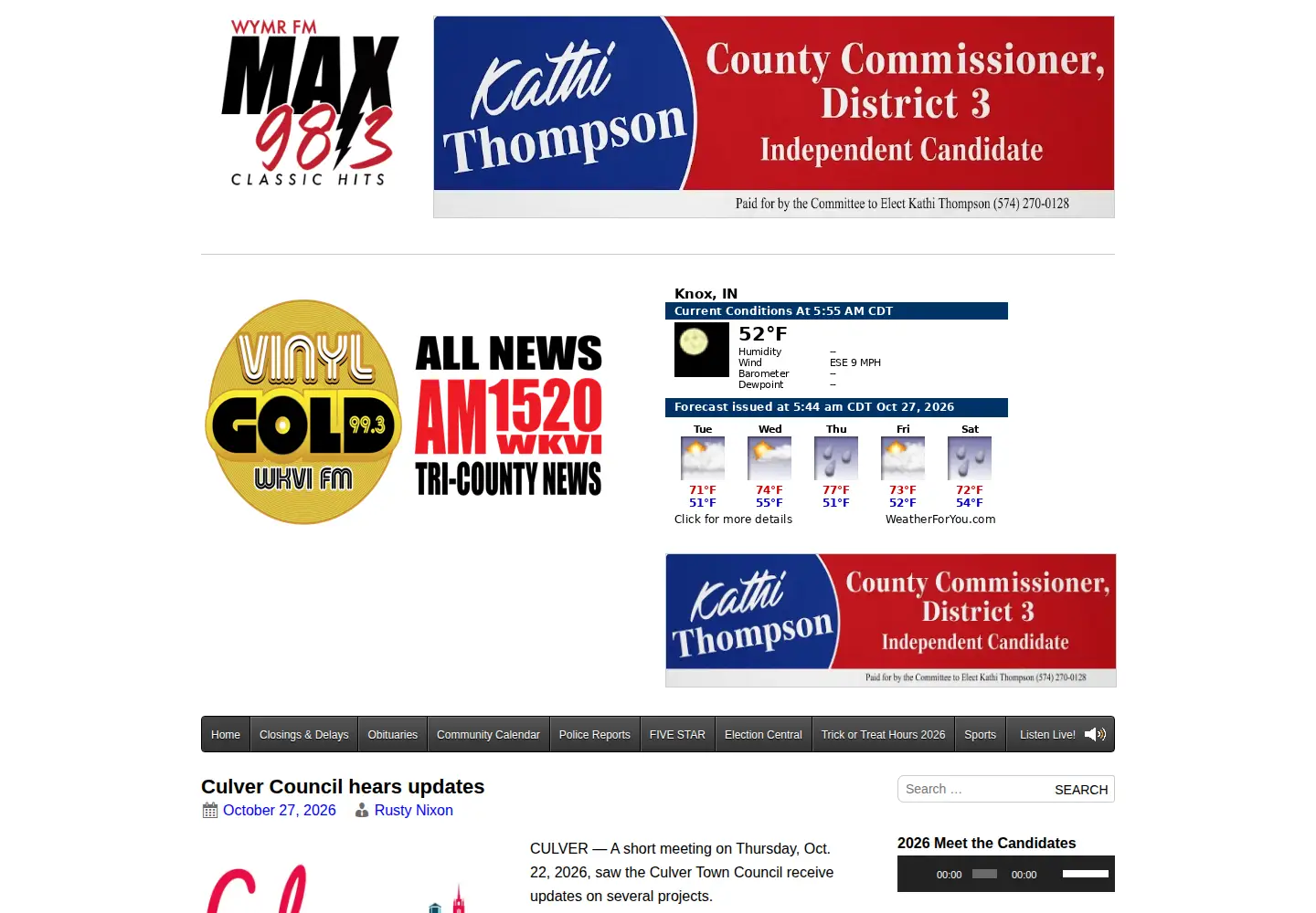 Captured homepage of wkvi.com in the current scan