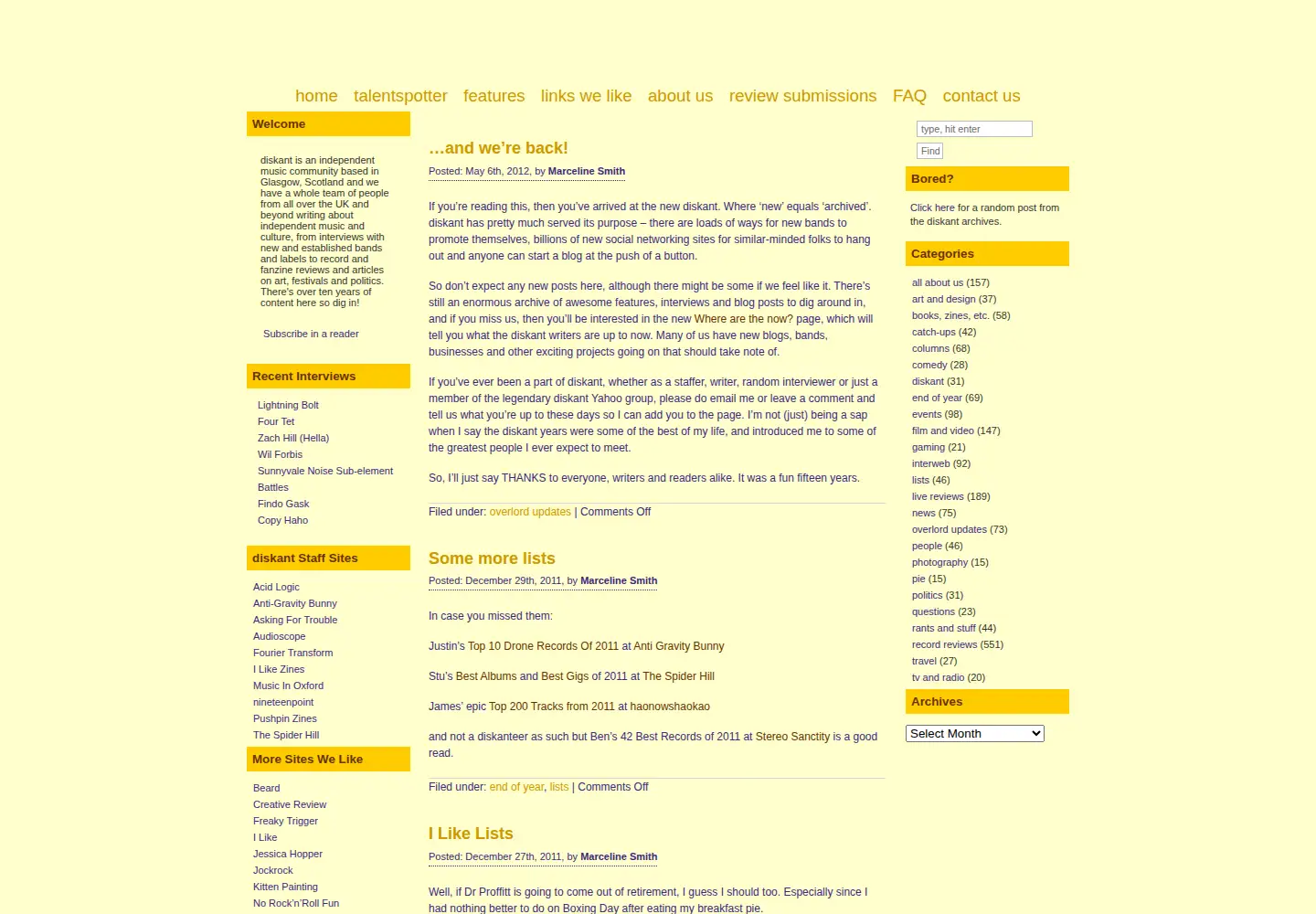 Screenshot of diskant.net