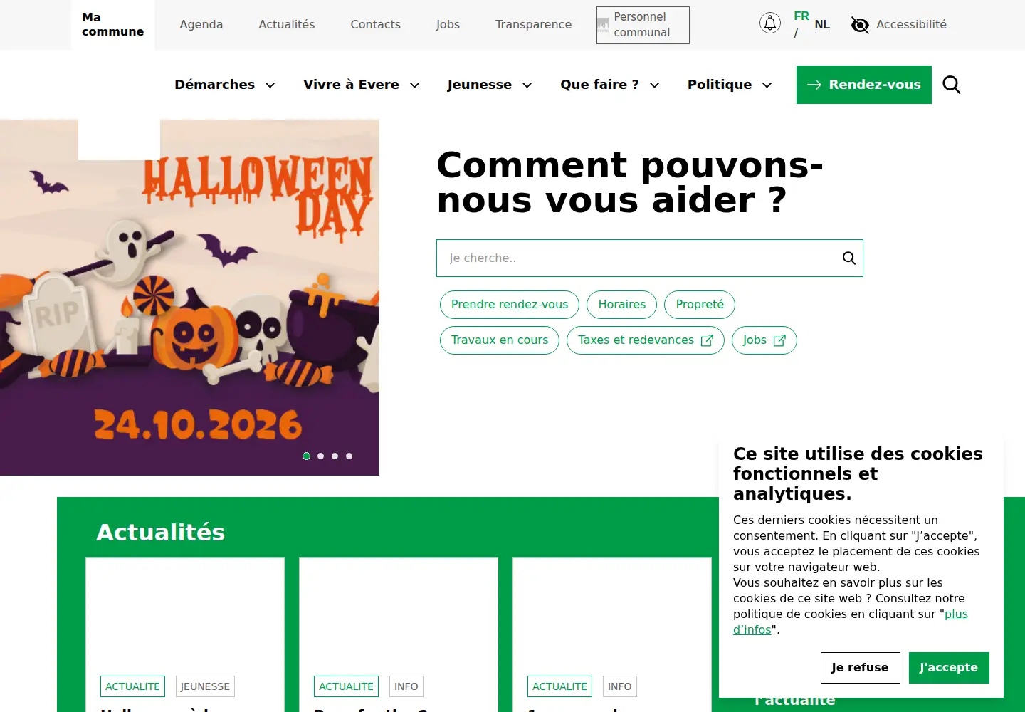 Screenshot of evere.brussels