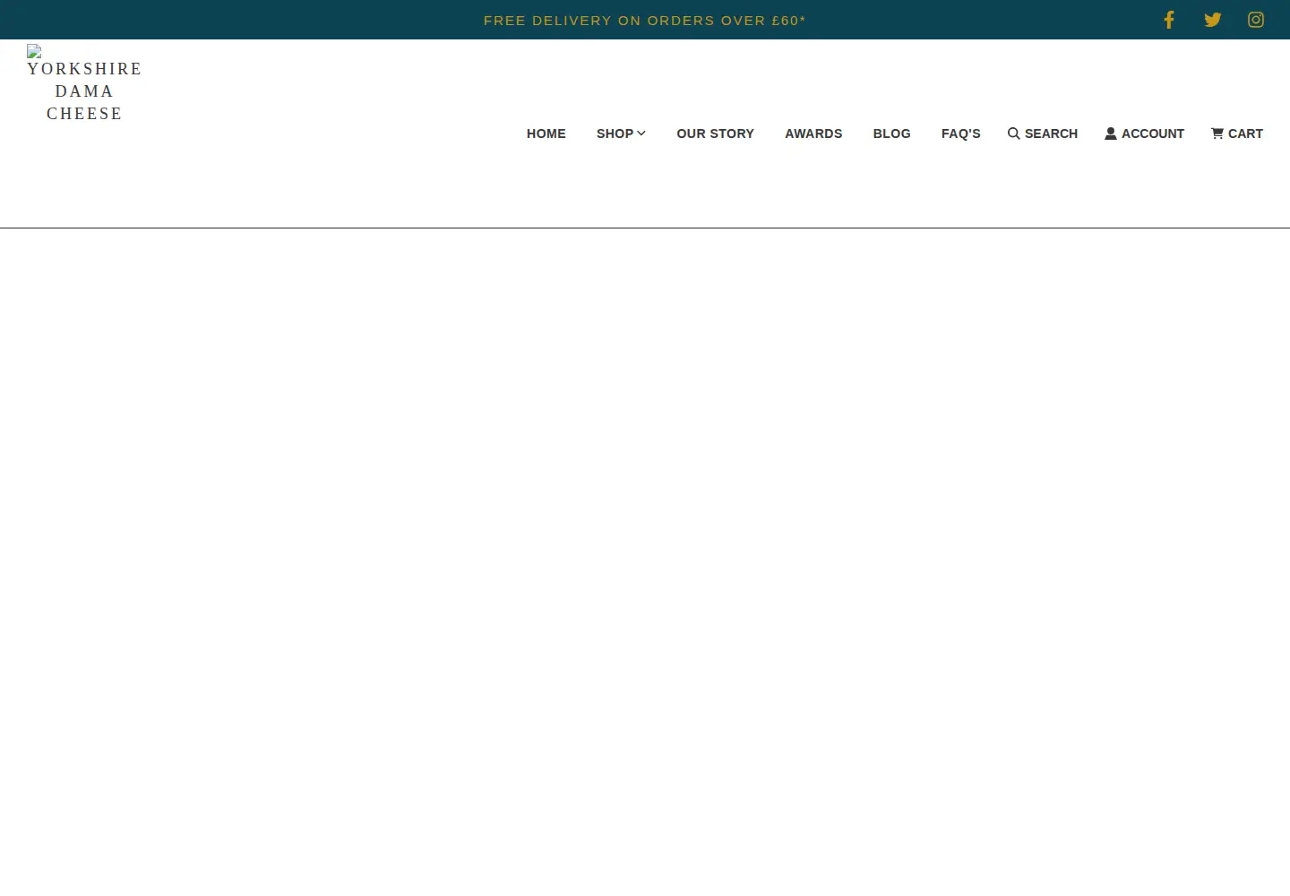 Screenshot of yorkshiredamacheese.co.uk