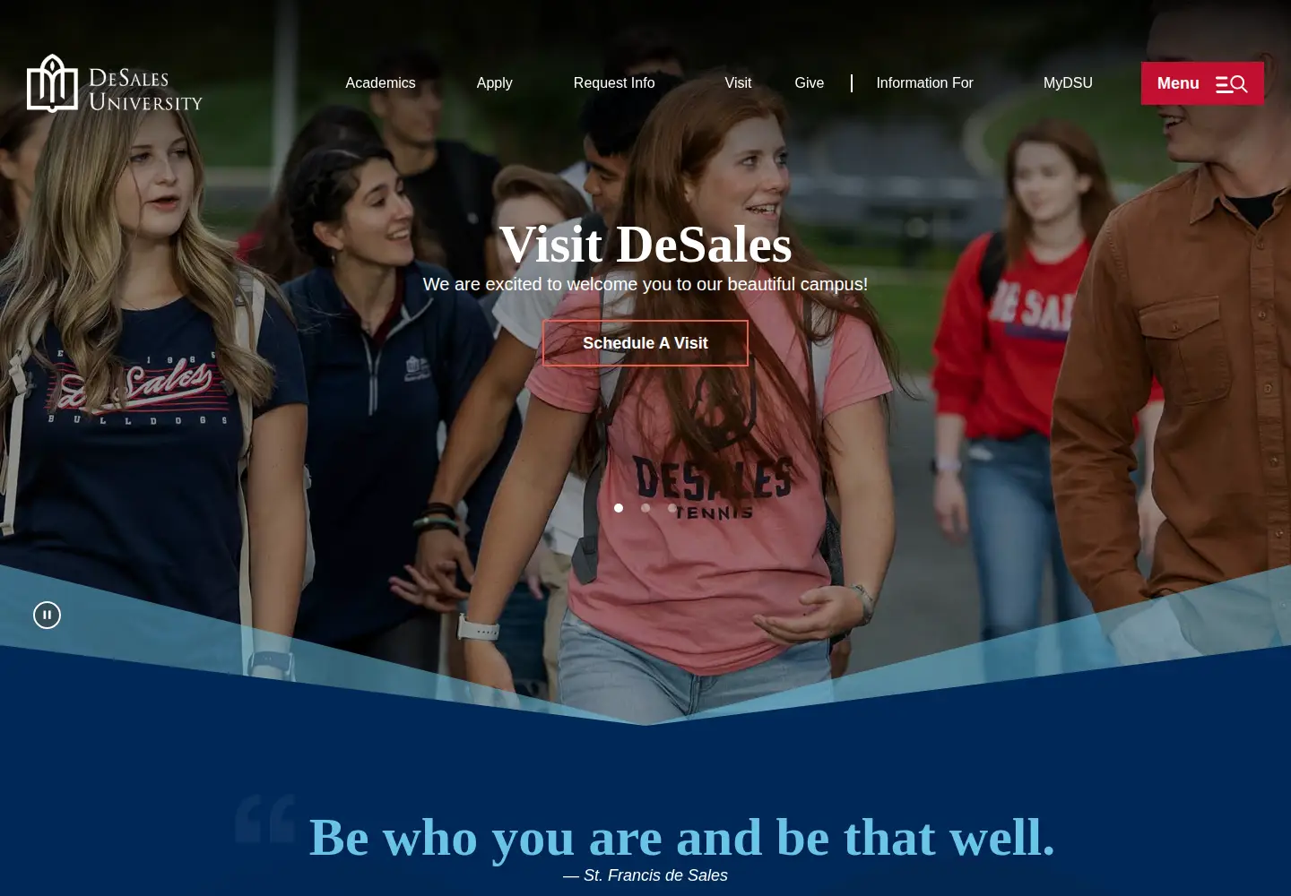 Screenshot of desales.edu